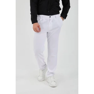 Fitilli Baggy Kalıp Erkek Pantolon - Beyaz