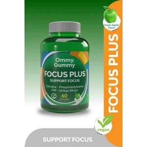 Ommy Gummy Focus Plus Odaklanma Ve Hafıza Vitamini 60 Adet ( Sitikolin, Fosfodilserin, Ginkgo Biloba )