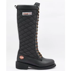 Harley Davidson Rem Kadın Siyah Deri Çizme