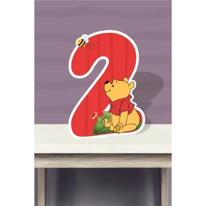 Neşeli Günlerim Winnie the pooh temalı ayaklı rakam pano - 2 yaş (40  cm )