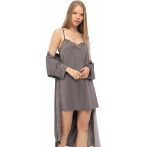 Mikro Penye Kumaş Gecelik Sabahlık Takımı