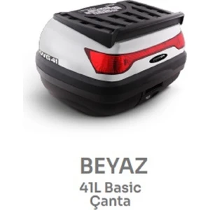 41 Lt Motosiklet Arka Çanta Üst Bagaj Basic Beyaz