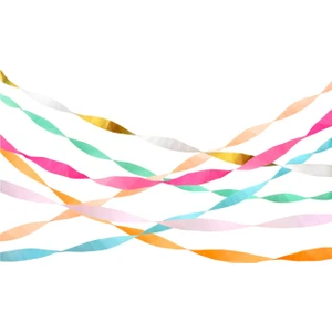 Meri Meri - Bright Crepe Paper Streamers - Renkli Kağıt Şeritler