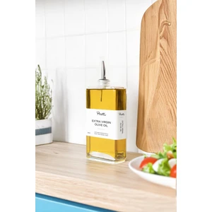 Molivet 500ML Gümüş Kapak Cam Yağdanlık-Sosluk
