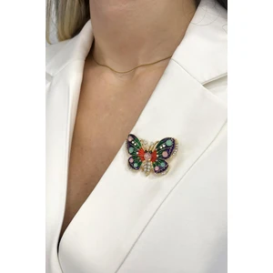 Çok Renkli Kelebek Broş (Ölçü:4cm)
