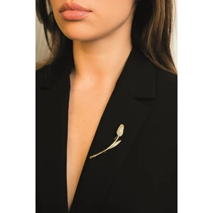 Gold Lale Figürlü Broş