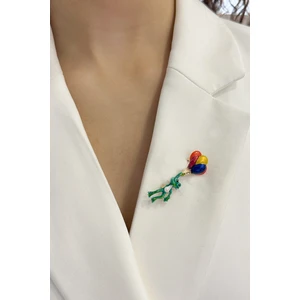 Mineli Balonlu Kurbağa Broş (Ölçü:4 cm)