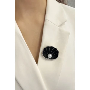 İncili Midye Kabuğu Broş (Ölçü:3 cm)