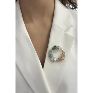Deniz Yıldızı Detaylı Çelenk Broş (Ölçü:4 cm)