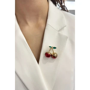 Mineli Kiraz Broş (Ölçü:3 cm)