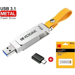 K133  64Gb.Yüksek Hızlı 3.1 Usb Flash Bellek Dönüştürücü Hediye Metal Sağlam Orjinal