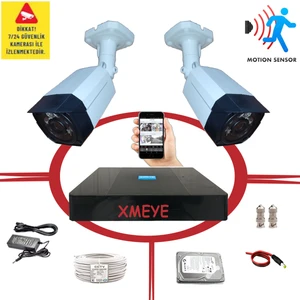 2 Kameralı Hareket Algılayan 6 Süperking Led Plastik Kasa Güvenlik Kamerası Seti BS406