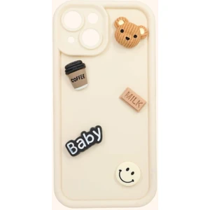 Turkuaz Dijital Pazarlama IPHONE 14; 3D Ayıcık Tasarımlı Yuvarlak Kamera Koruyucu Yumuşak Silikon Kılıf