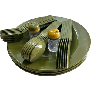 Piknik Seti 34 Parça 6 Kişilik kamp piknik yemek seti ( Bpa içermez plastik )