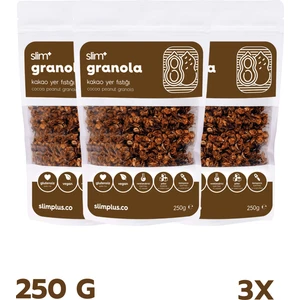 3 Paket Kakao Yer Fıstığı Glutensiz Ilave Şekersiz Vegan Granola 250gr