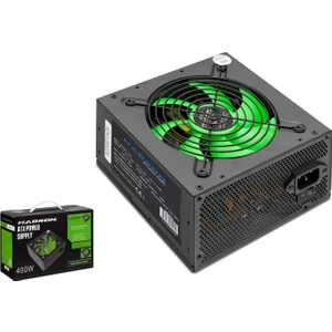 HD411 1x4+4 12V + 2x6+2 Pcı-E + 2xıde + 4xsata 12CM Fanlı 400W Atx Güç Kaynağı - Siyah