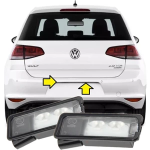 Golf 7 2013-2016 Model Arası Uyumlu Beyaz Aydınlatma Ledli Plaka Lambası Takım