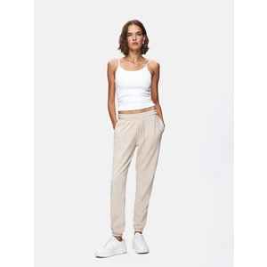 Düz Jogger Regular Fit Bej Eşofman
