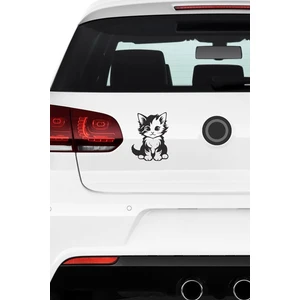 Kedi Araç Sticker 21X29 Cm, Oto Sticker, Araba Sticker