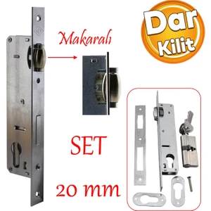 Makaralı Dar Kilit Kapı Pvc Ahşap Kapı Gömme Kilit Gövde Kilidi Gövdesi Silindirli Yale 20 mm