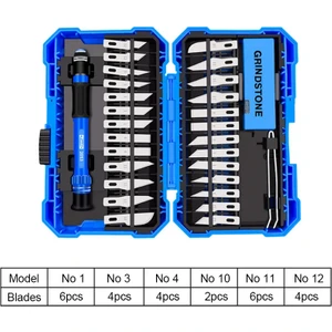 Rekotools-29 Parça Oyma Bıçağı Seti Hassas Kesici Renkli Kolu Neşter Çakı Sanat Kağıt El Aracı