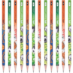 Spor Desenli 2B Kurşun Kalem 12 Adet Renkli Tasarım ile Eğlenceli Yazım Deneyimi
