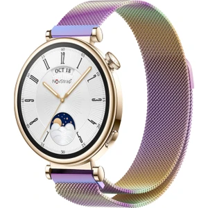 Huawei Watch GT4 41mm GT5 41mm ile Uyumlu Kordon (18mm Pimli) Mıknatıslı Metal Hasır Kayış