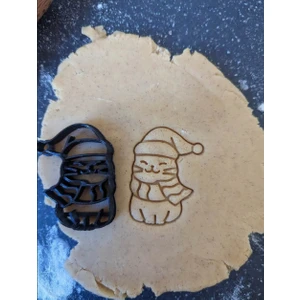 Yılbaşı Tatlı Kedi Kurabiye Kalıbı