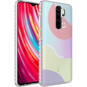 - Xiaomi Redmi Note 8 Pro - Kılıf Airbag Kenarlı Renkli Desenli Silikon Elegans Kapak - NO7 - T24968