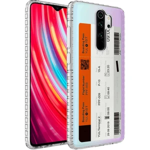 - Xiaomi Redmi Note 8 Pro - Kılıf Airbag Kenarlı Renkli Desenli Silikon Elegans Kapak - NO1 - T24968