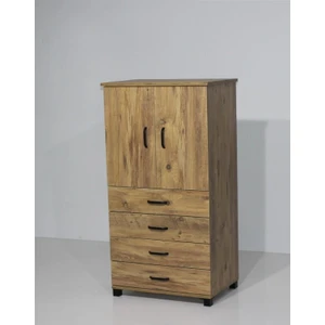 Erezoğulları Mobilya Buket 4 Çekmeceli Raflı Kapaklı Şifonyer 61x44x128 Demonte