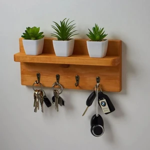 Ahşap Raf & Anahtar Askılığı - Pinterest Design