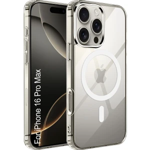 iPhone 16 Pro Max Magsafe Özellikli Manyetik Şeffaf Silikon Kılıf