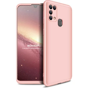 noktaks - Samsung Galaxy M31 - Kılıf Parmak izi Yapmayan 3 Parça Ays Kapak - Rose Gold - T13781