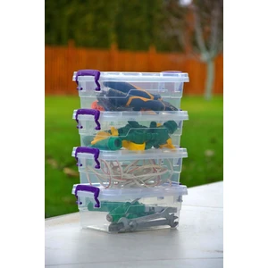 Plastik Kilitli Kapaklı Yatay Saklama ve Erzak Kabı 2 Litre Plastik Kilitli Kapaklı