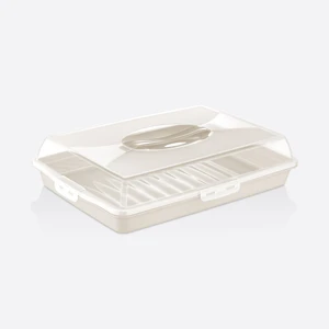 Dikdörtgen Kilitli Pasta Börek Tatlı Borcam Taşıma ve Saklama Kabı