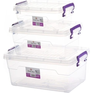 Sağlam Plastik Hobi Box Yatay Saklama Kabı 3'lü Set 2-3,5-5,5 Lt