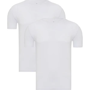 Erkek Beyaz 2’li Yuvarlak Yaka Bambu T-Shirt - 33501