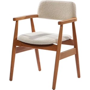 Gazzini Furniture Rio Teddy Krem Natural Ahşap Sandalye