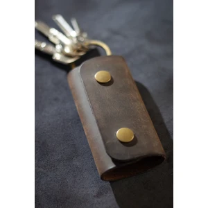 Hi Leather Hakiki Deri Çıtçıtlı Anahtarlık