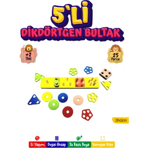 212 Toyzz 212TOYZZ Eğitici 5 Adet  Oyuncak Taşıtlar, Rakamlar,meyveler, Geometrik Şekiller ve Orman Hayvan