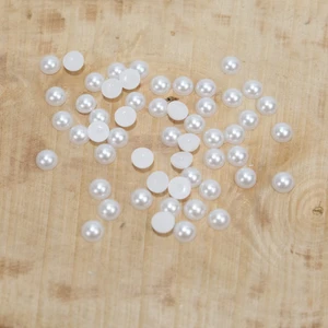 Prestij Boncuk Beyaz Plastik Yarım İnci 8 mm 500 Gram 