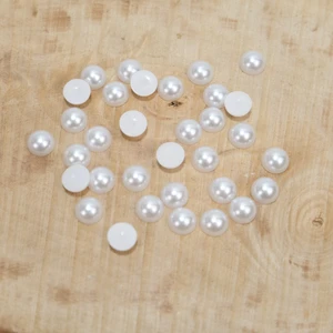 Prestij Boncuk Beyaz Plastik Yarım İnci 10 mm 500 Gram 