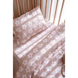 Bebek Beşik, Park Yatak (60X120 Cm) Nevresim & Çarşaf Takımı, Pamuk Saten - Papatya