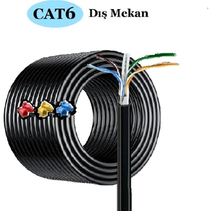 40 Metre Cat6 Kablo Dış Mekan Internet Ethernet Kablo EZRJ45 High Speed 2 Katmanlı