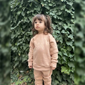 Bebeğime Çorap Çocuk Bisiklet Yaka Alt-Üst Eşofman Takımı - Üç Iplik Şardonlu