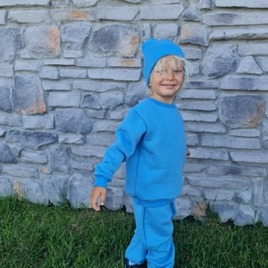 Bebeğime Çorap Çocuk Bisiklet Yaka Alt-Üst Eşofman Takımı - Üç Iplik Şardonlu