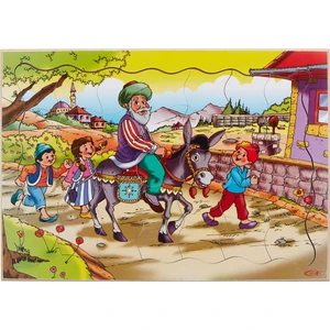Ahşap Eğitici Puzzle Yapboz Nasrettin Hoca 35 Parçalı