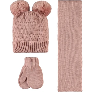 Civil Baby Kız Bebek Atkı Bere Eldiven Set 6-24 Ay Gül