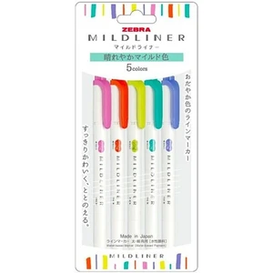 Zebra Mildliner 5 Renkli Yüksek Kalite Marker Seti 5 Adet Renkli Kalemler